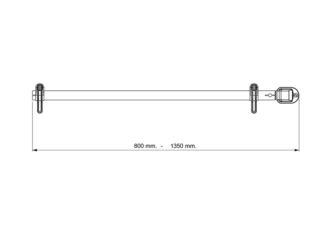 Telescopic extension rod 80/135cm for beacons - ISO 4148/4165